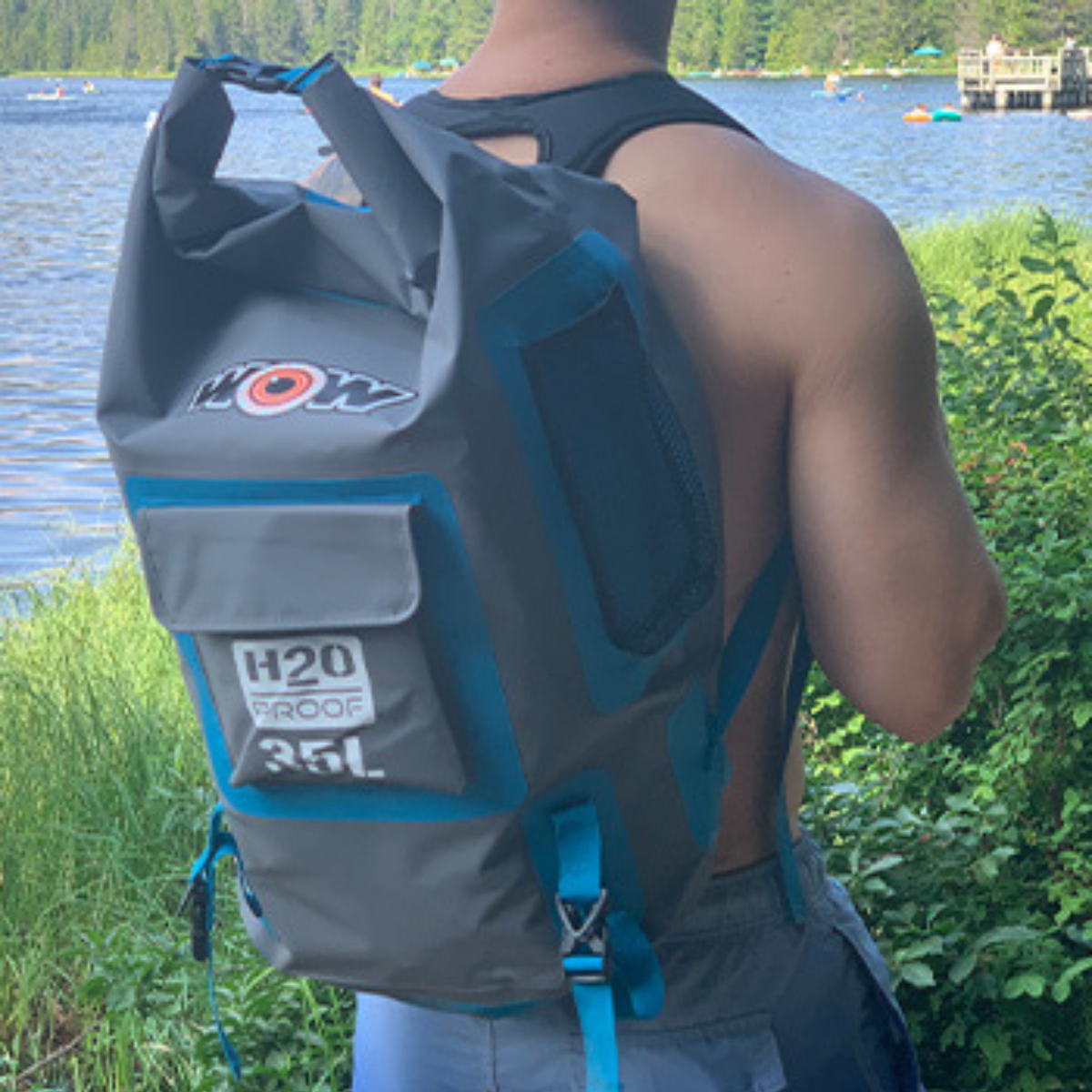WOW Watersports H2O WaterProof Dry Backpack with Adjustable Strap Blue
