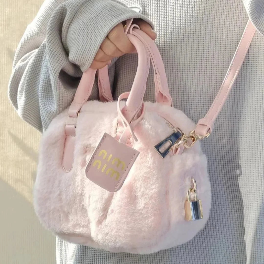 Pink Plush Fashion Handbag