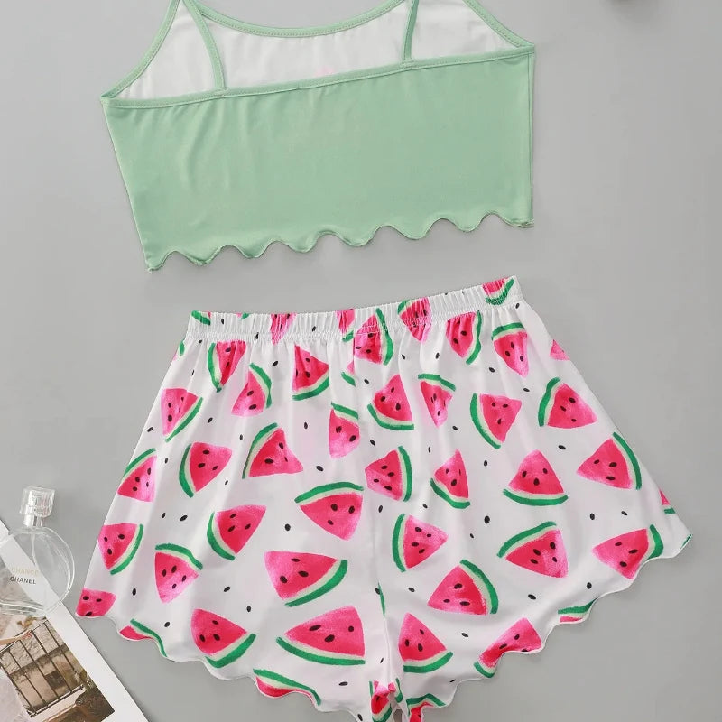 Watermelon Crop Top Pajamas
