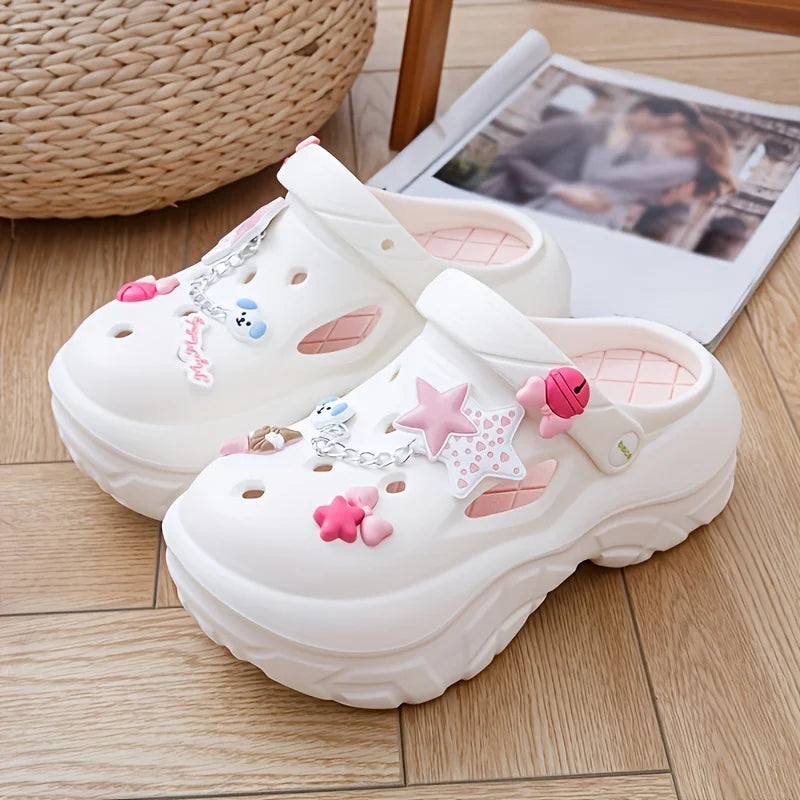 Cute Stars and Bows Summer Platform Shoes