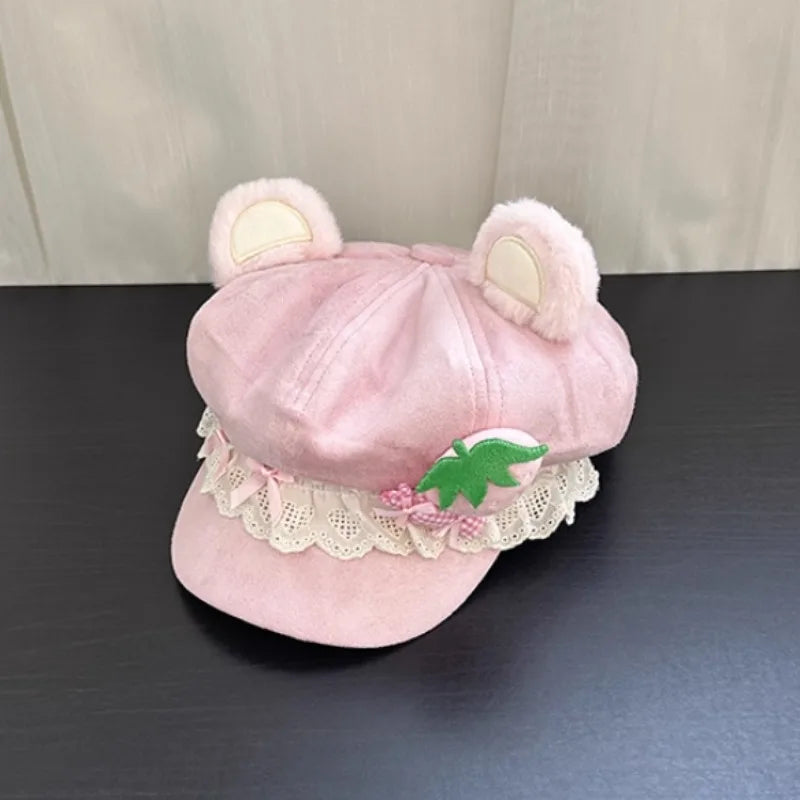 Kawaii Strawberry Bear Hat