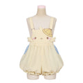 Baby Chick Embroidery Overalls Shorts