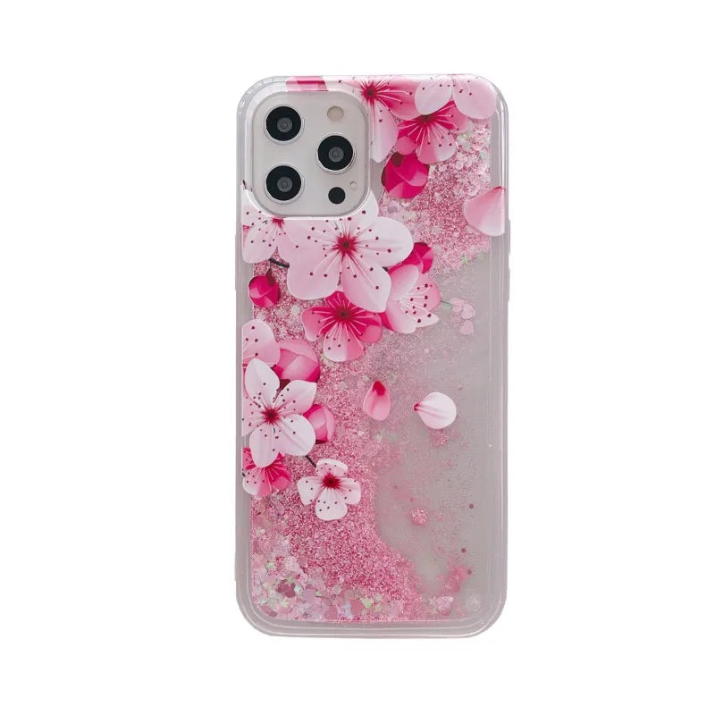 Sakura Liquid Glitter iPhone Case