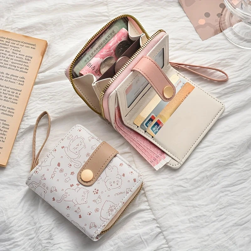 Kawaii Cat Print Wristlet