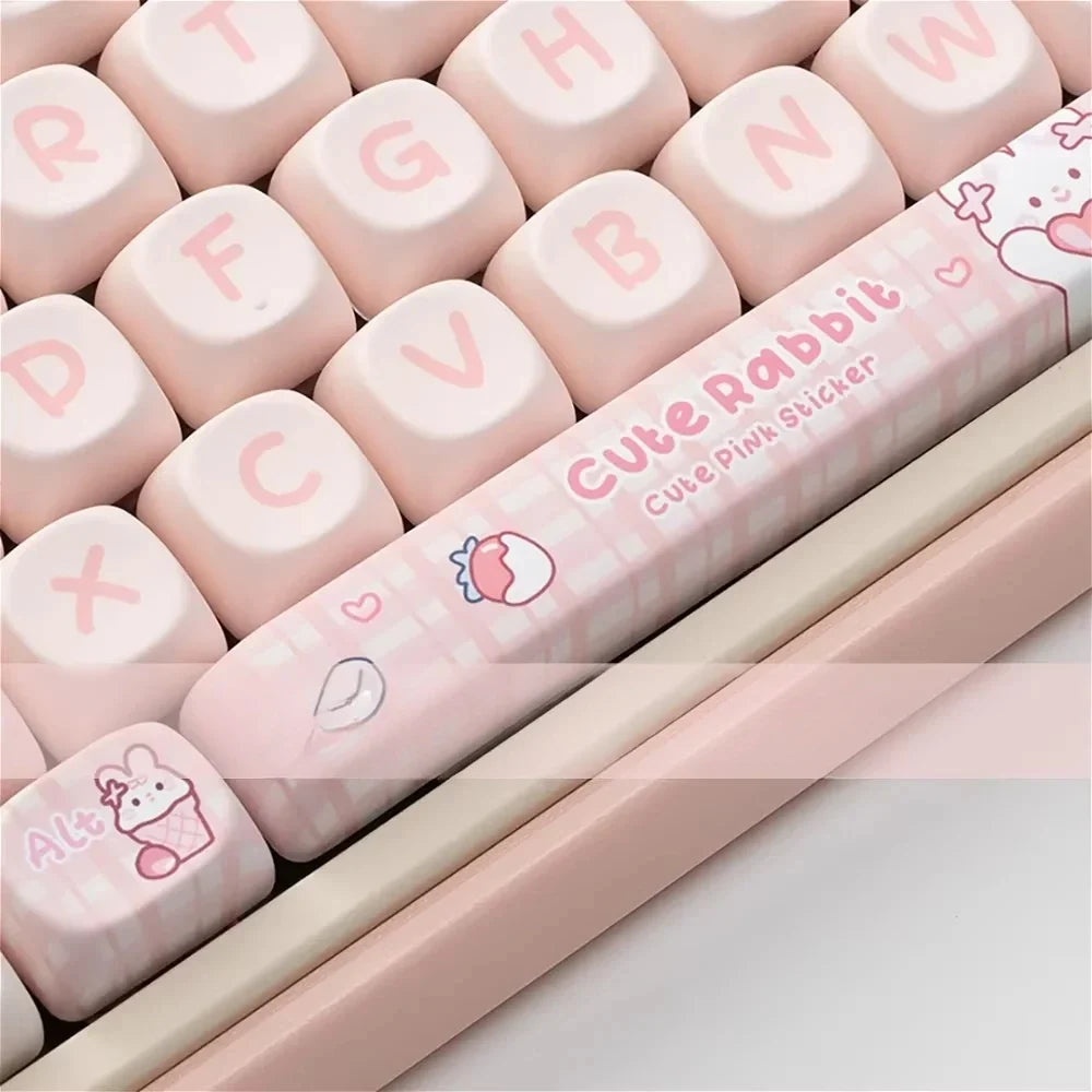 Strawberry Bunny Keyboard Keycaps