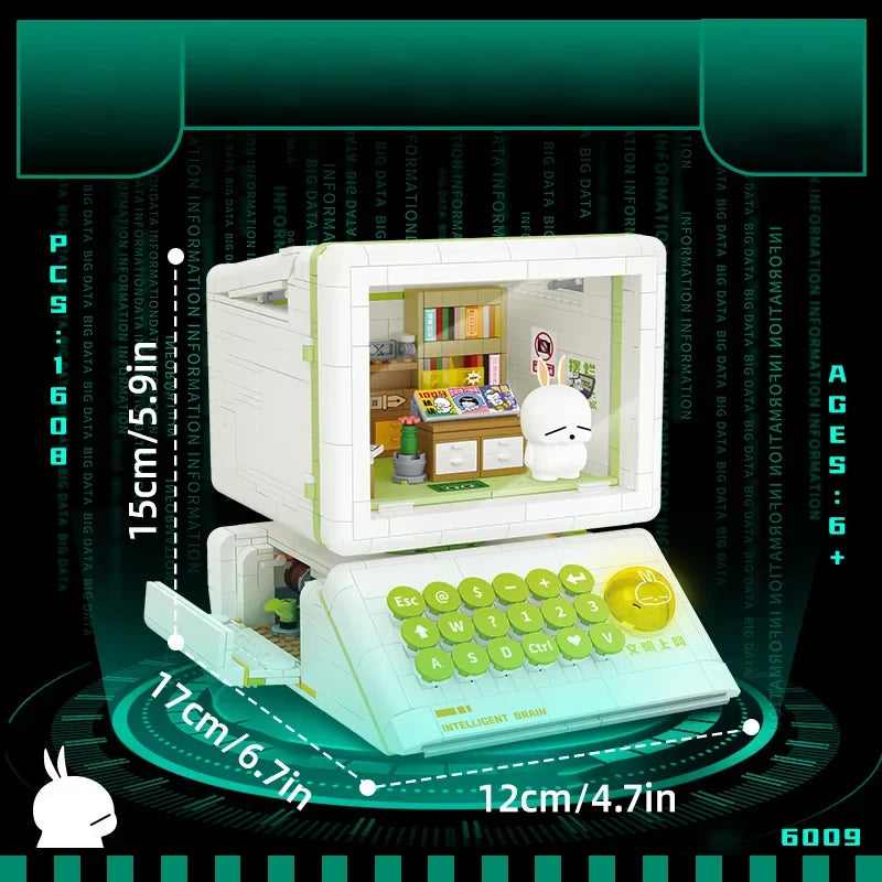 Computer Bunny Building Bricks Set