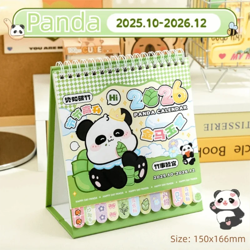 Kawaii Panda 2026 Desk Calendar