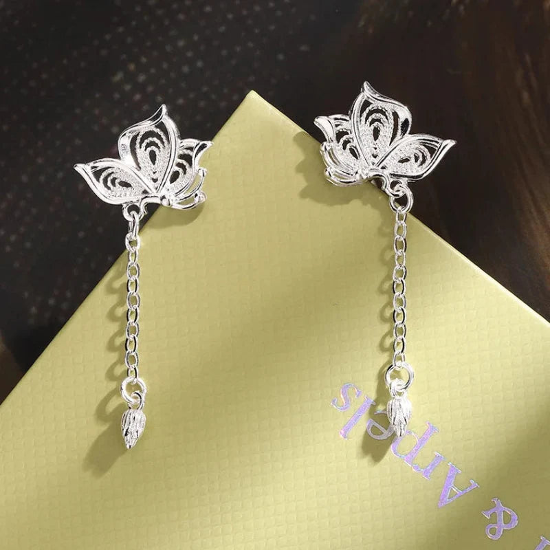 Silver Butterfly Stud Earrings