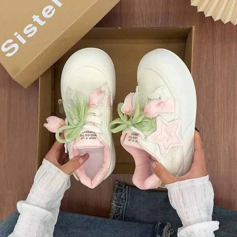 Kawaii Pastel Sweet Tulips Sneakers