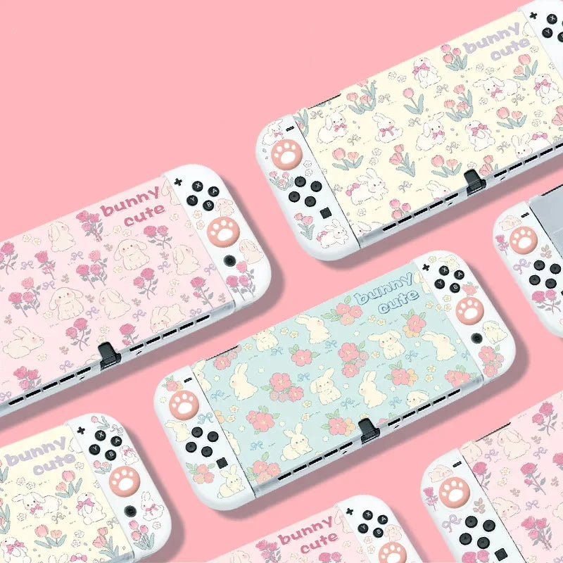 Kawaii Spring Bunny Meadow Switch Case NS/OLED/NS2
