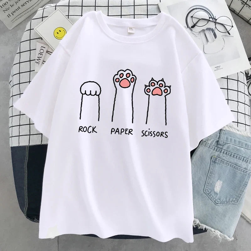 "Rock Paper Scissors" Cat Paw T-Shirt