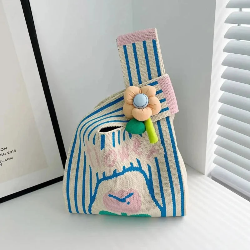 Kawaii Flower Knot Beach Bag