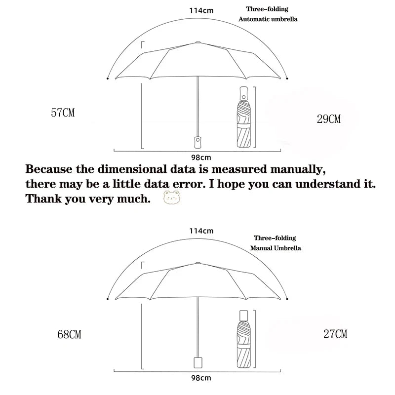 Kawaii Bear Pastel Umbrella