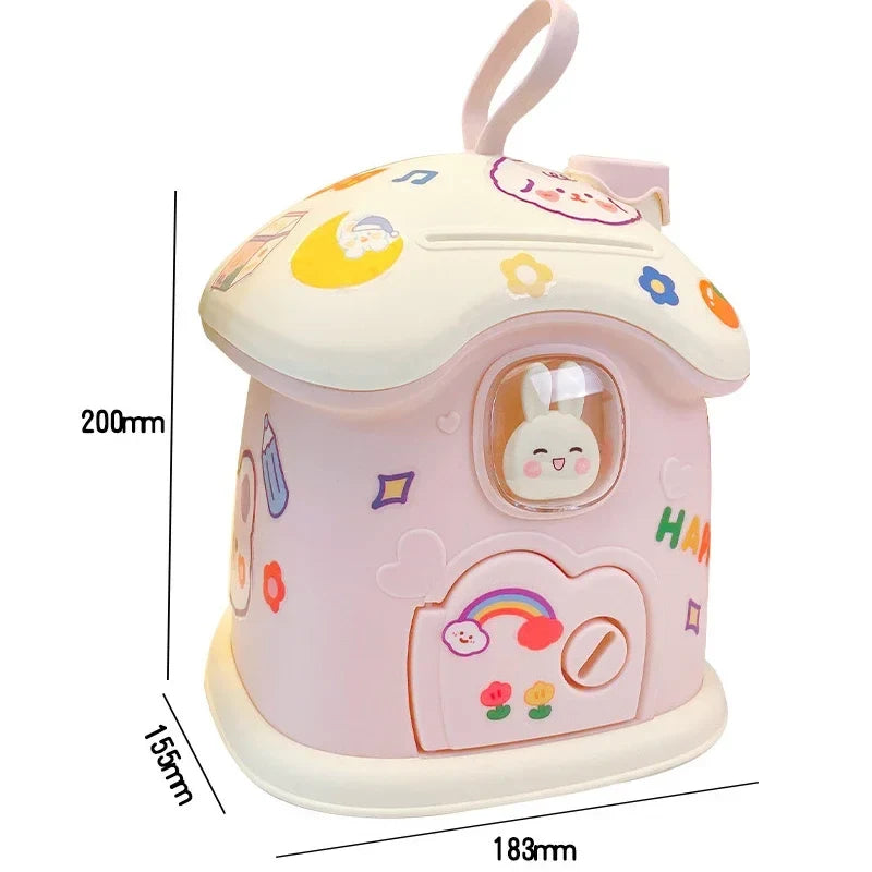 Cute Bunny House Coin Bank