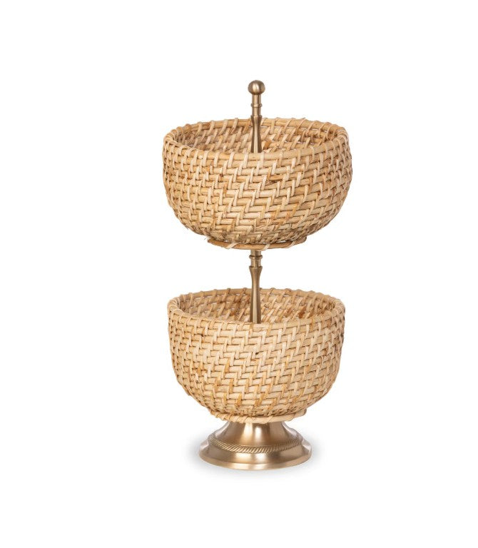 Park Hill |Amelia Woven Bamboo Cane Tiered Server