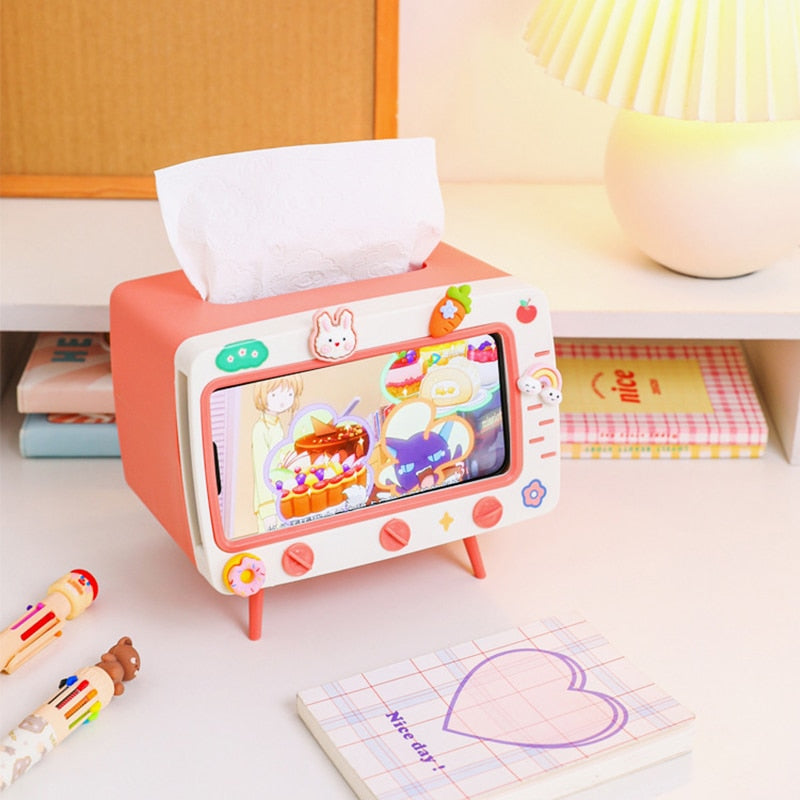 Tissue Box & Phone Holder