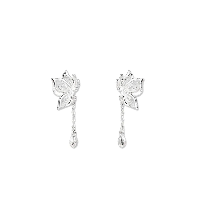 Silver Butterfly Stud Earrings