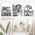 Black and White Desert Set of 3. Vintage Camper, Joshua Tree