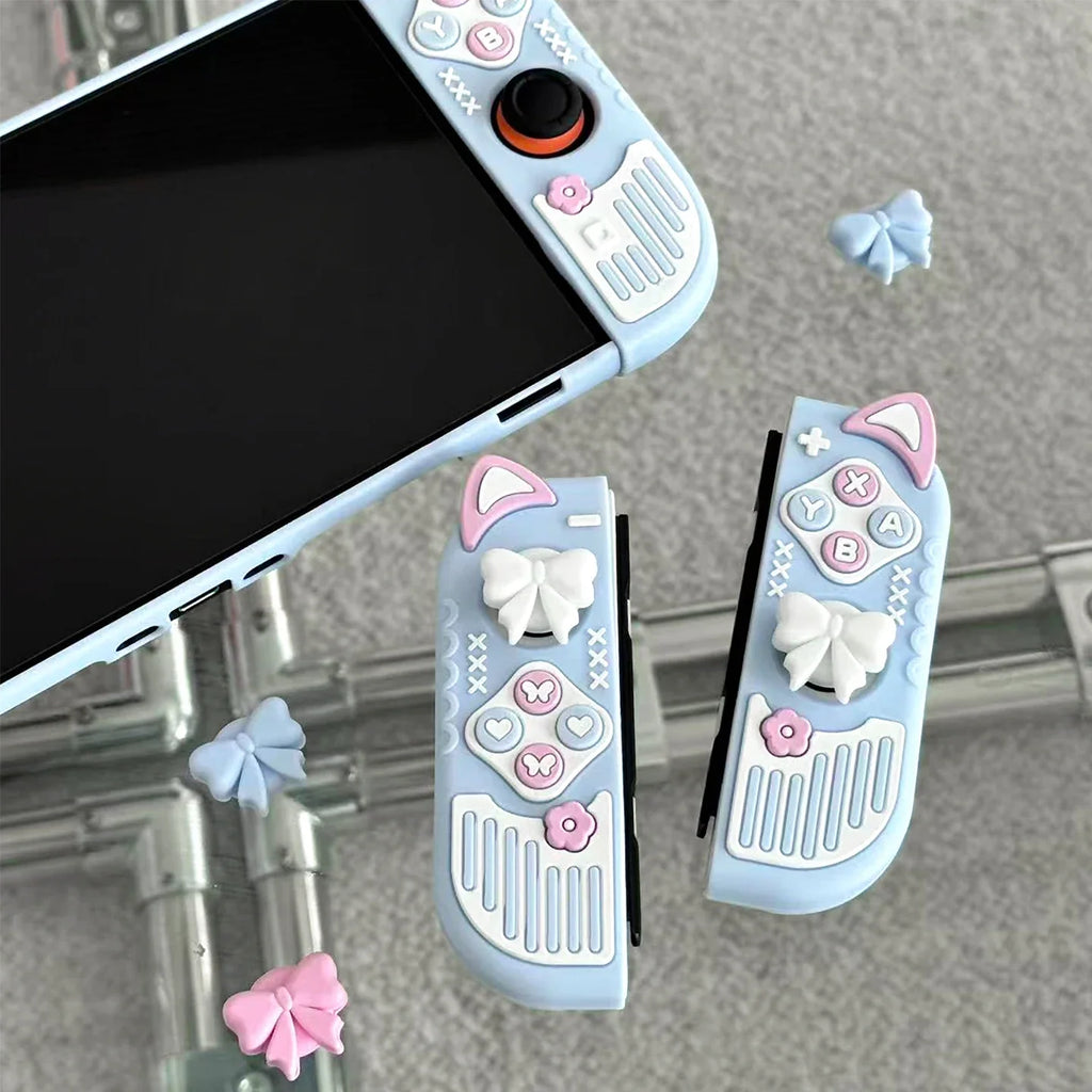 Kawaii Neko and Bows Switch Case NS/OLED/NS2