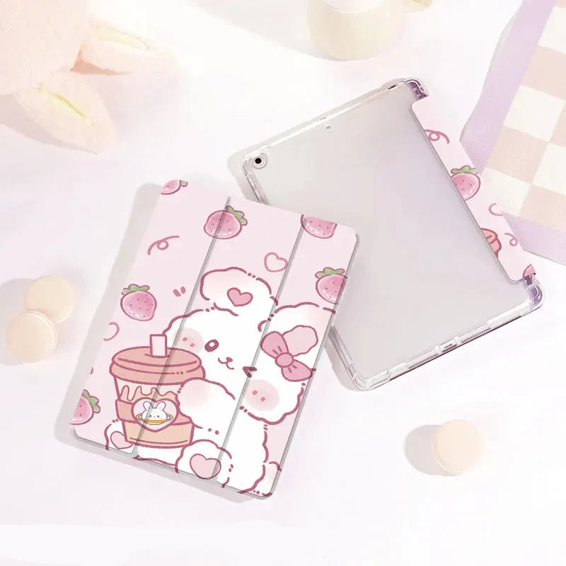 Strawberry Bunny & Coffee iPad Case