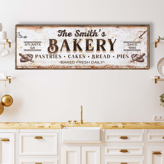 Personalized Vintage Bakery Canvas Wall Art