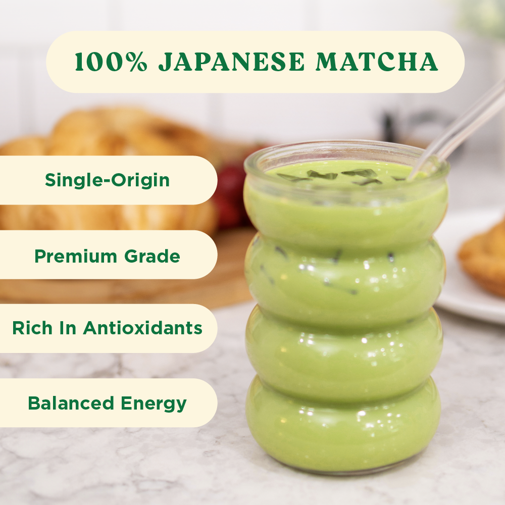 Harmony Matcha Vanilla, Premium Shade-Grown Japanese Matcha, Sweetened with Organic Sugar, 20 Servings