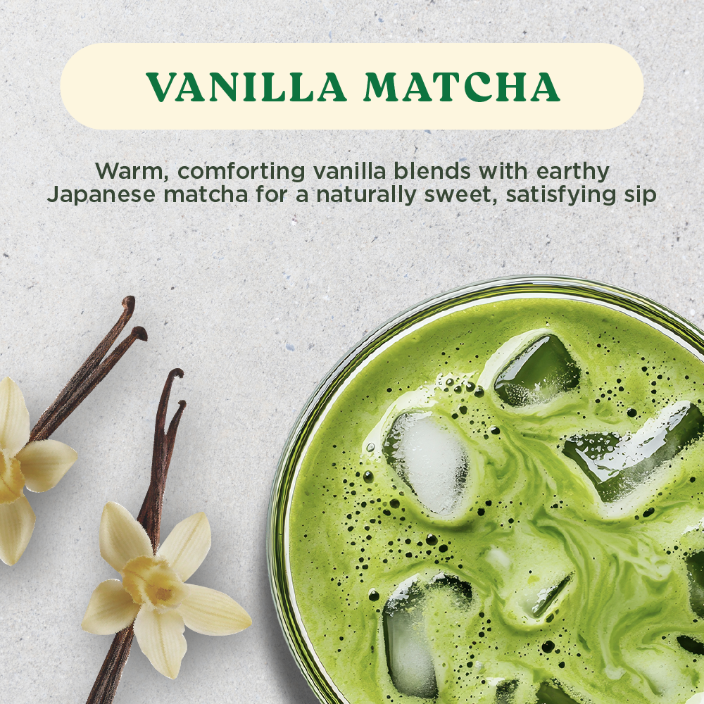 Harmony Matcha Vanilla, Premium Shade-Grown Japanese Matcha, Sweetened with Organic Sugar, 20 Servings