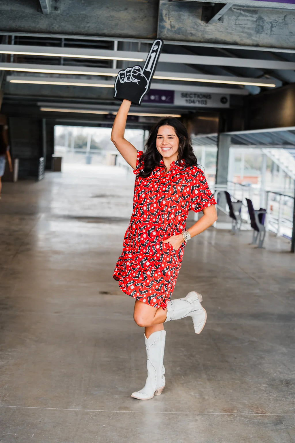 Oh My Stars | Tailgate Dress - Red/Black