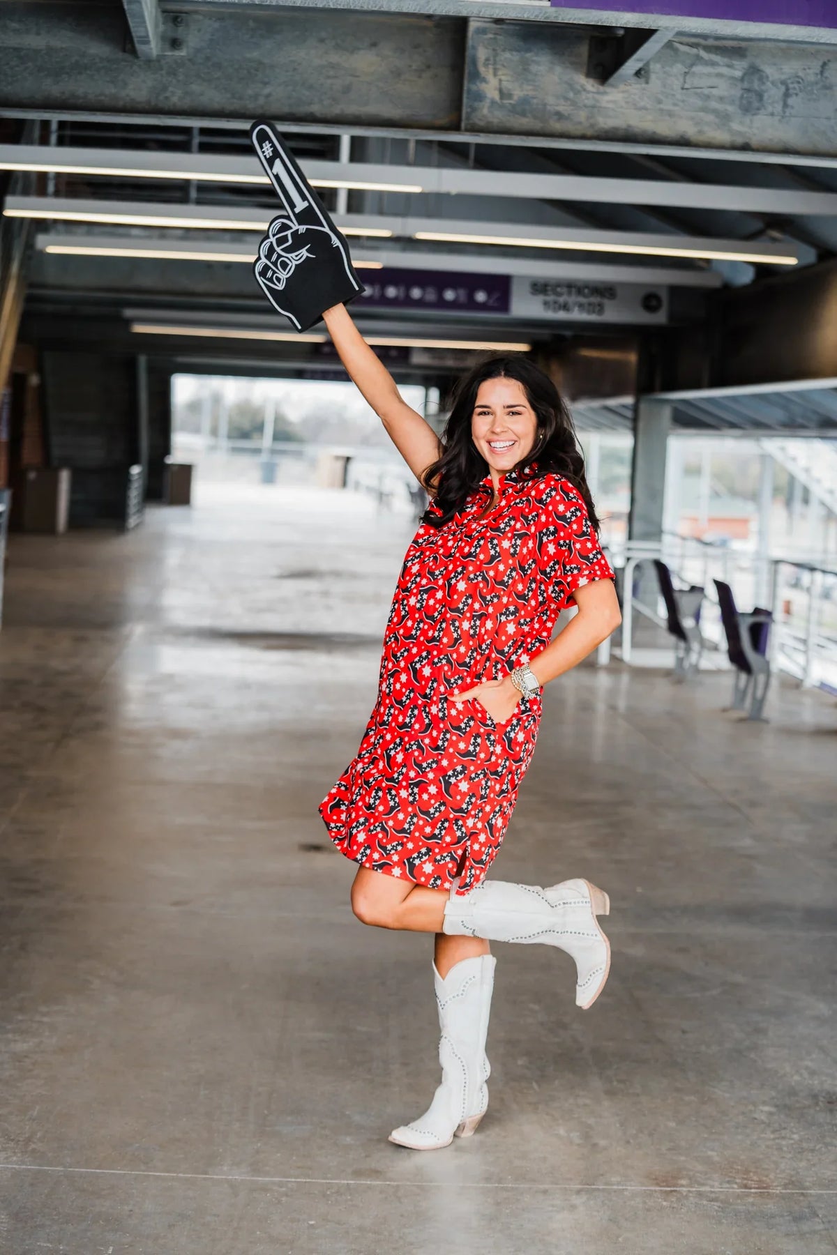 Oh My Stars | Tailgate Dress - Red/Black