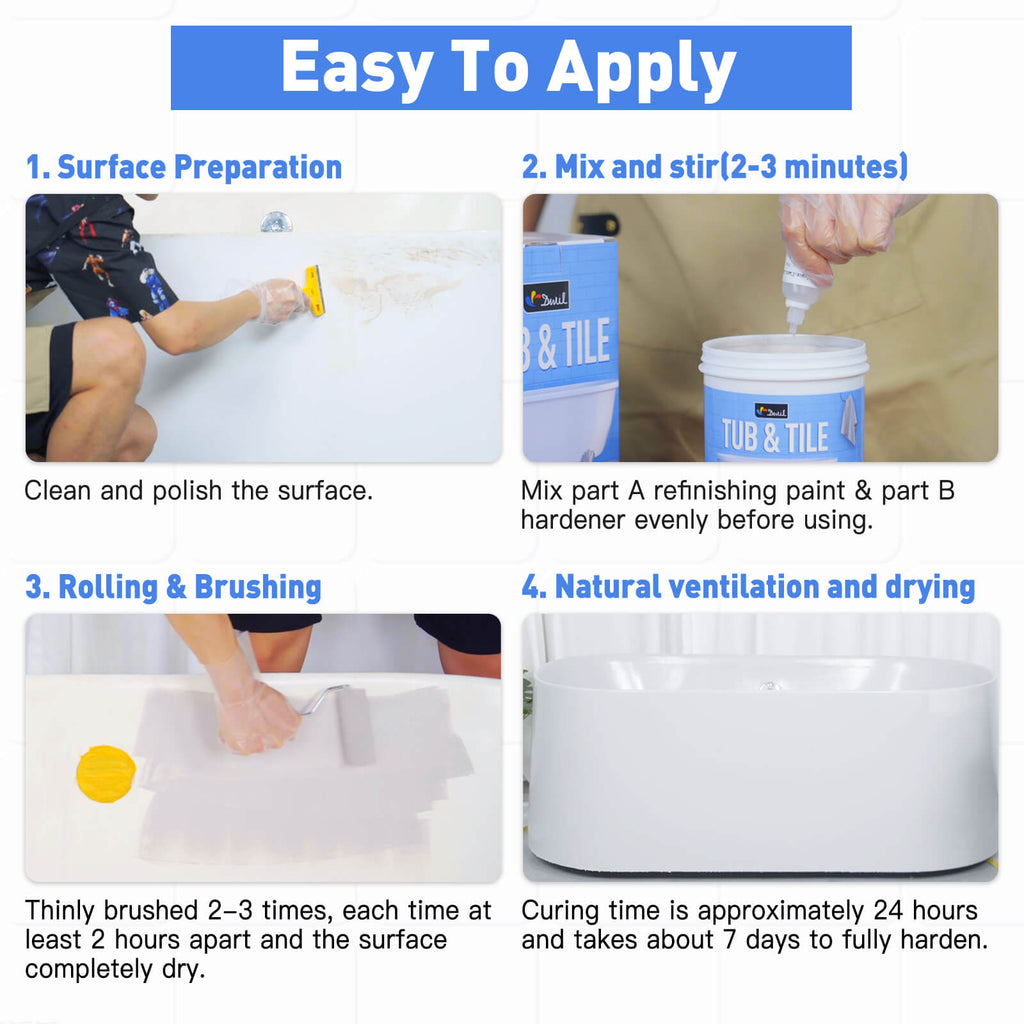 DWIL Water-Based Tub & Tile Refinishing Kit with Tools