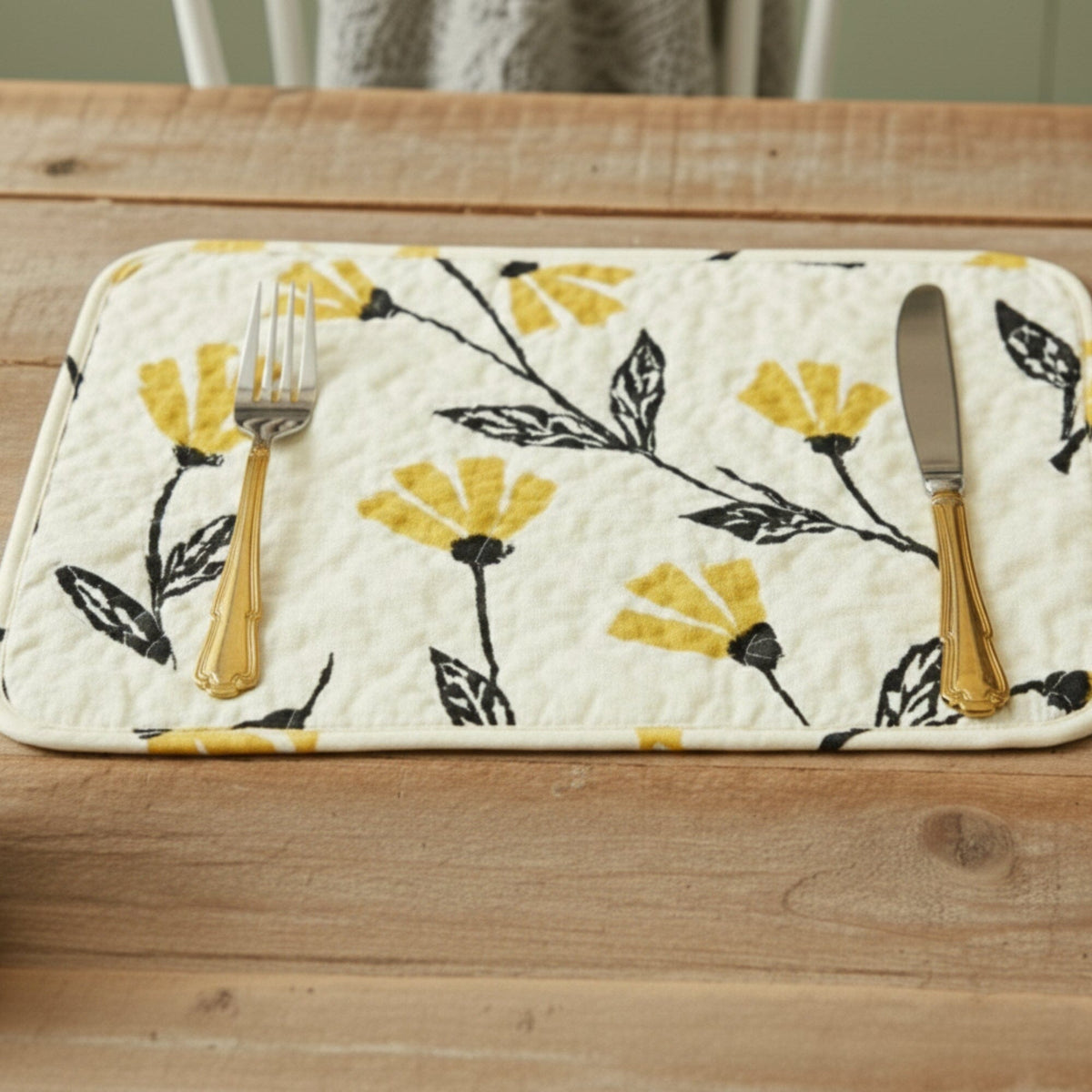 DaDa Botanical Floral Quilted Placemats – Set of 4