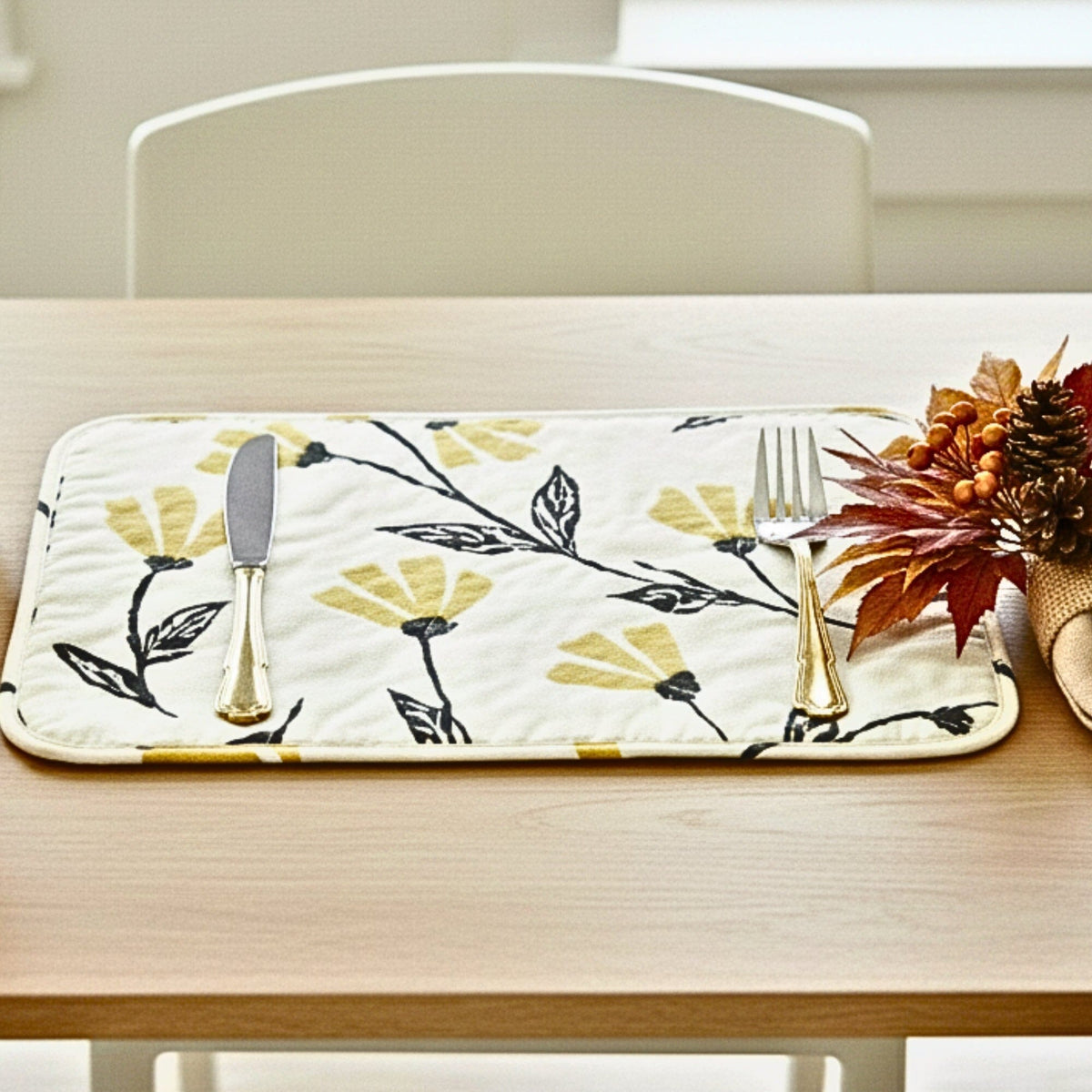 DaDa Botanical Floral Quilted Placemats – Set of 4