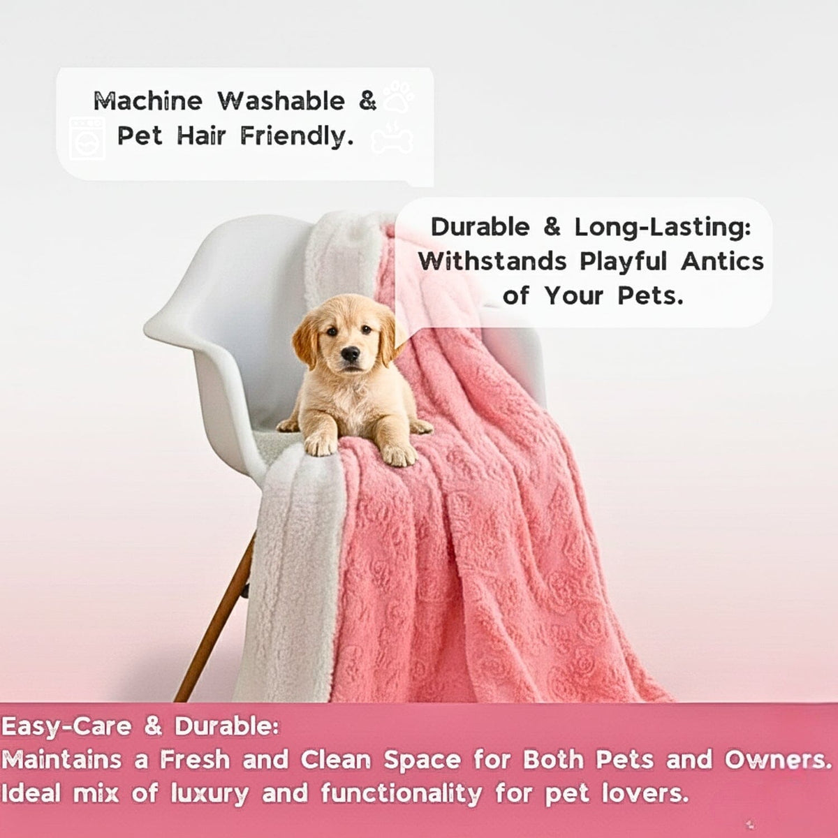DaDa Blossom Pink Rose Sherpa Throw Blanket