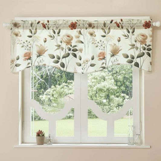 DaDa Enchanted Meadow Floral Sheer Valance – 18 x 52 in