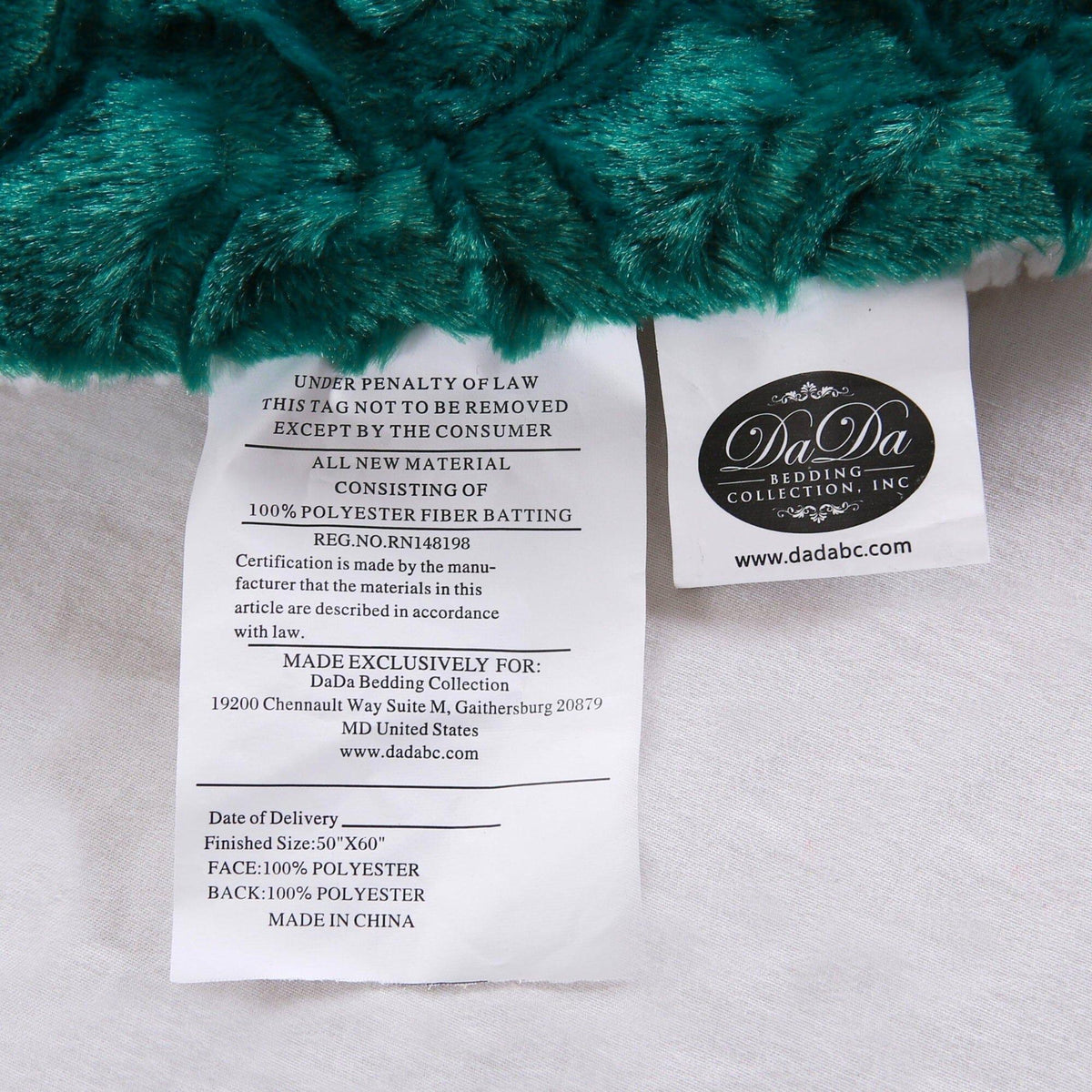 DaDa Green & Blue Faux Fur Sherpa Throw Blanket