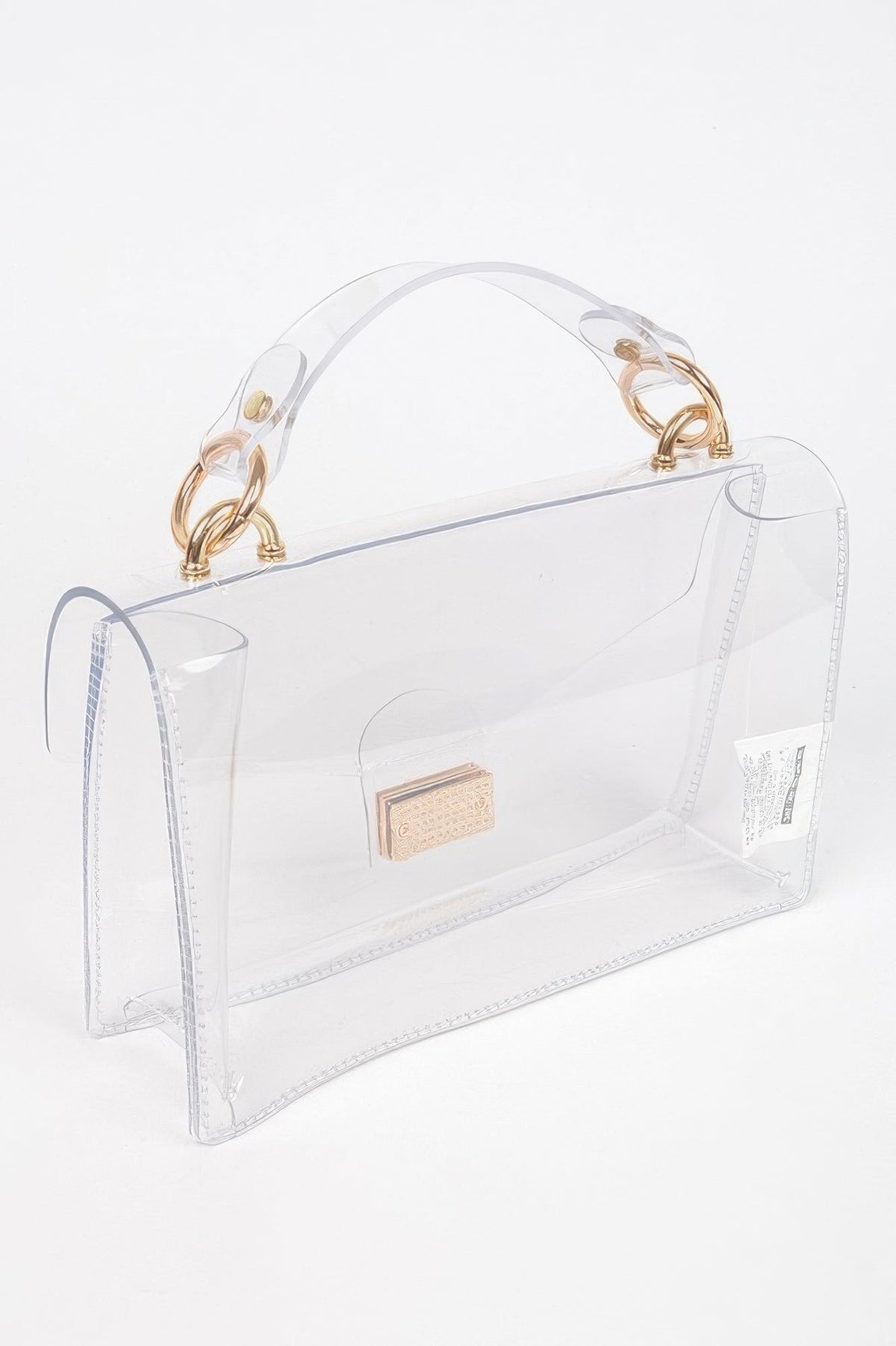 Transparent Metal Studded Flap Bag