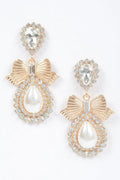 Bow Faux Pearl Earring