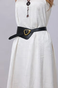 Asymmetrical Buckle Wide Waist Belt