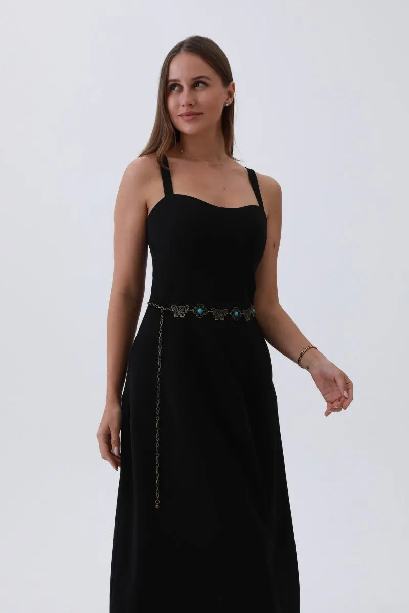 Boho Butterfly Chain Belt – Vintage Western Waist Accent🦋