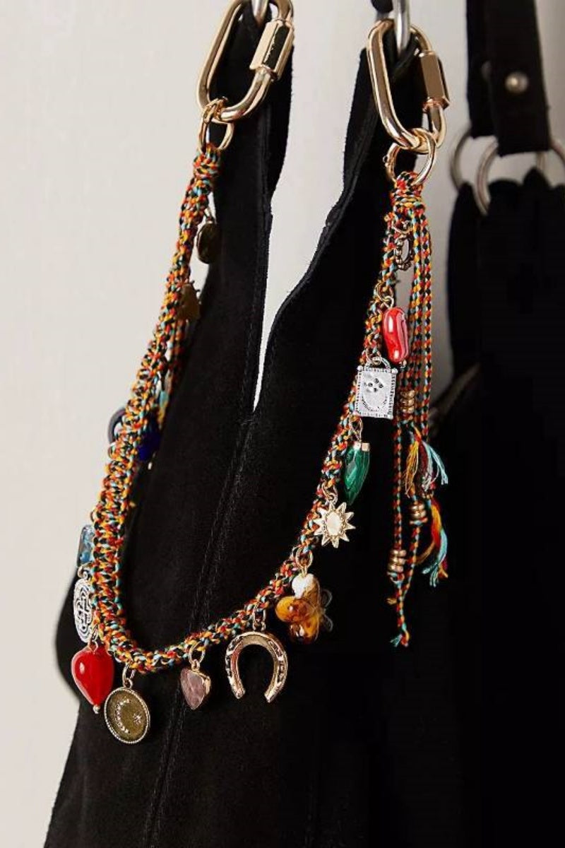 Bold Evil Eye Bag Charm Chain – Handwoven Strap for Fierce Style 👁️🔥