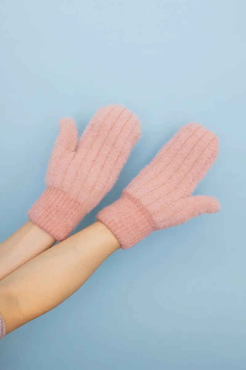 Plush Pastel Fuzzy Winter Mittens 🧤