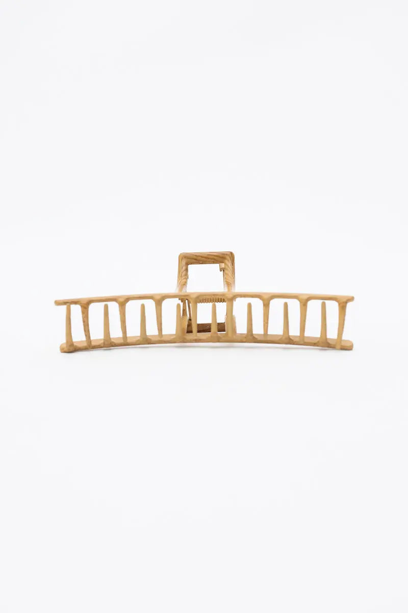 Retro Wood Grain Metal Hair Claw Clip