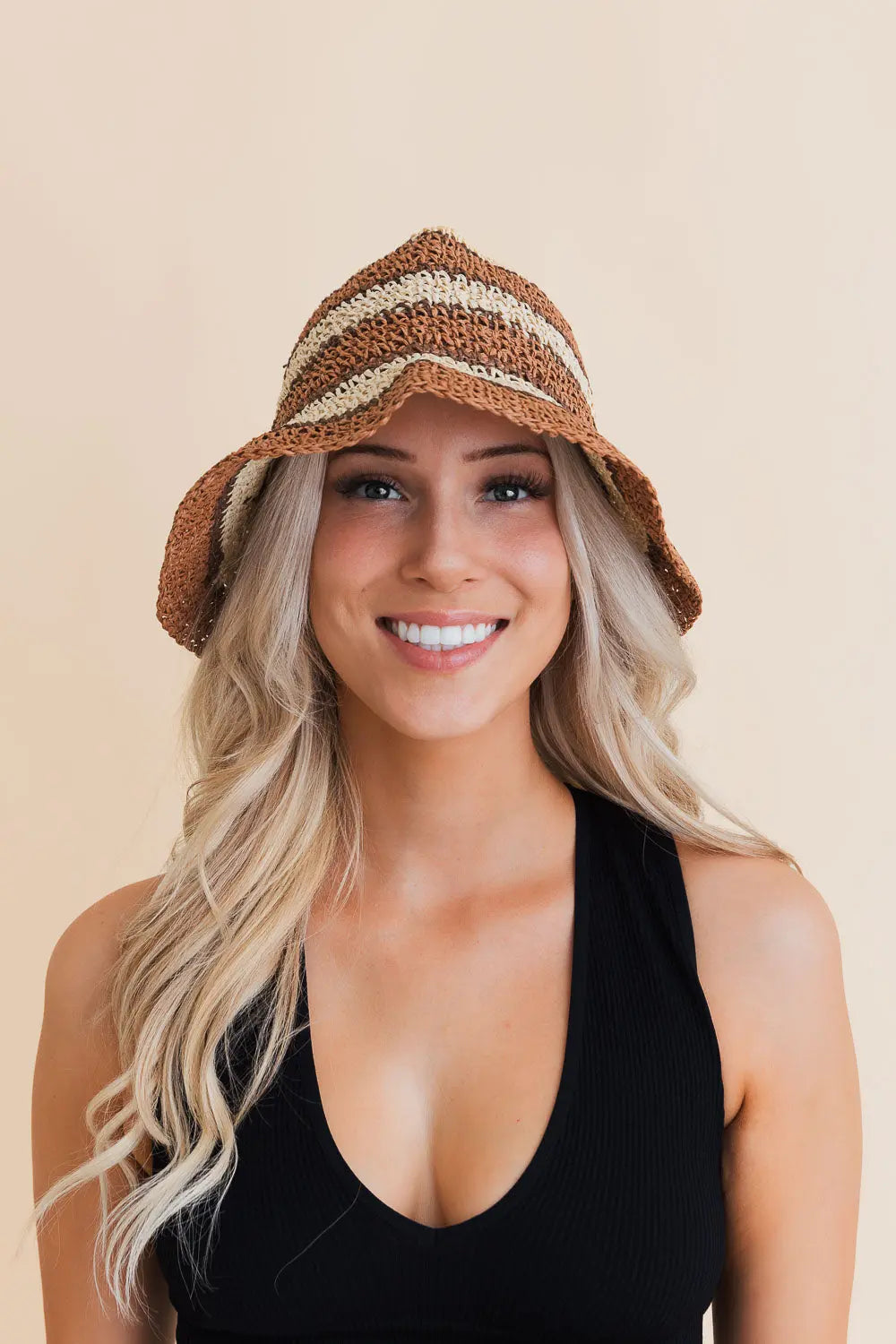 Woven Wonders Striped Sun Weave Hat
