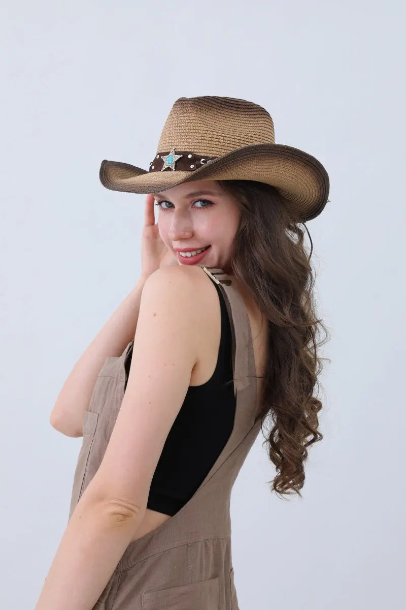 Rustic Star-Embellished Cowboy Hat – Timeless Western Charm🤠⭐