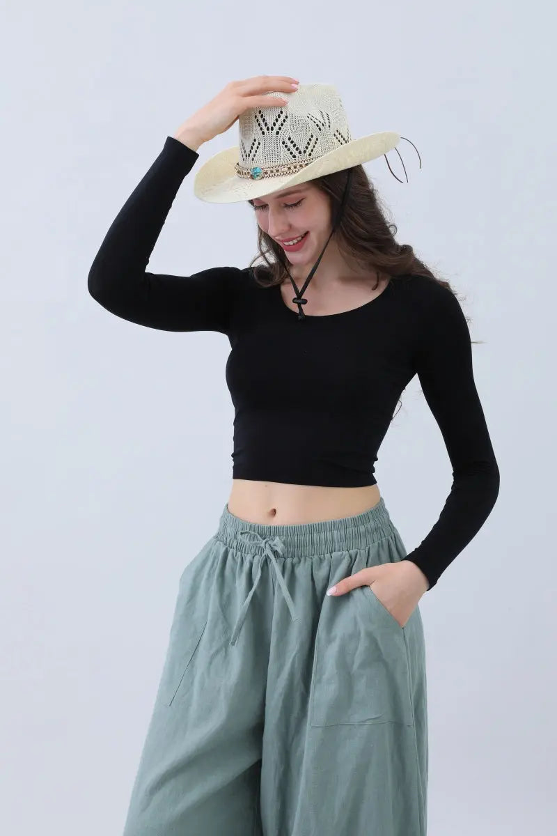 Turquoise Statement Cowboy Hat – Bold Cutout Artistry🌵✨