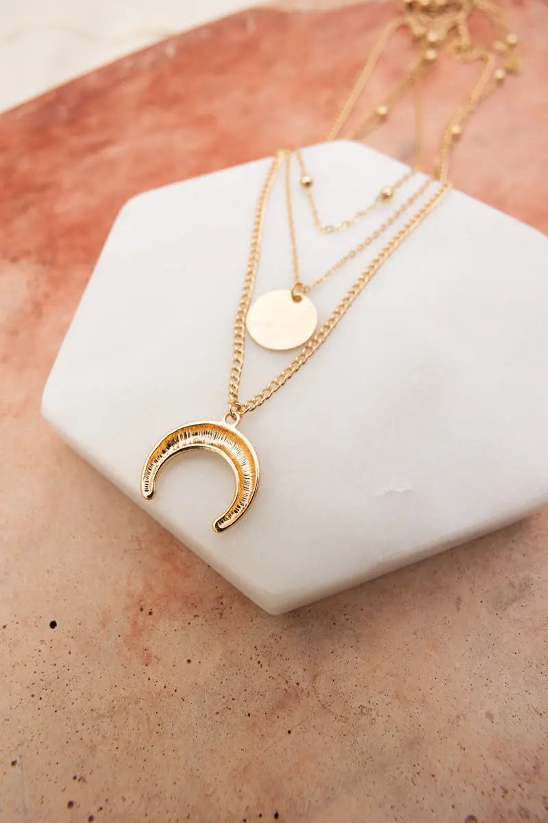 Moon Knight Layered Gold Necklace 🌜