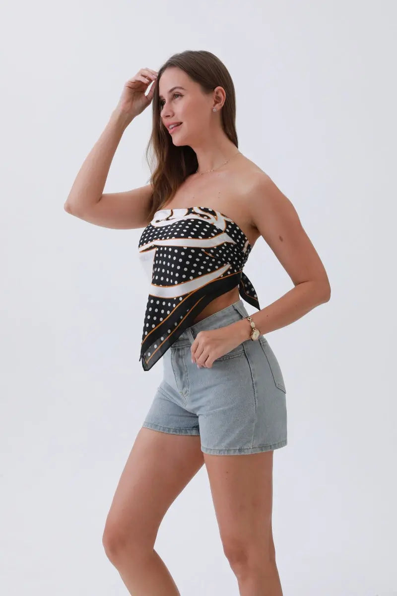 Polka Petal Bandana – Whimsical Silky Luxury
