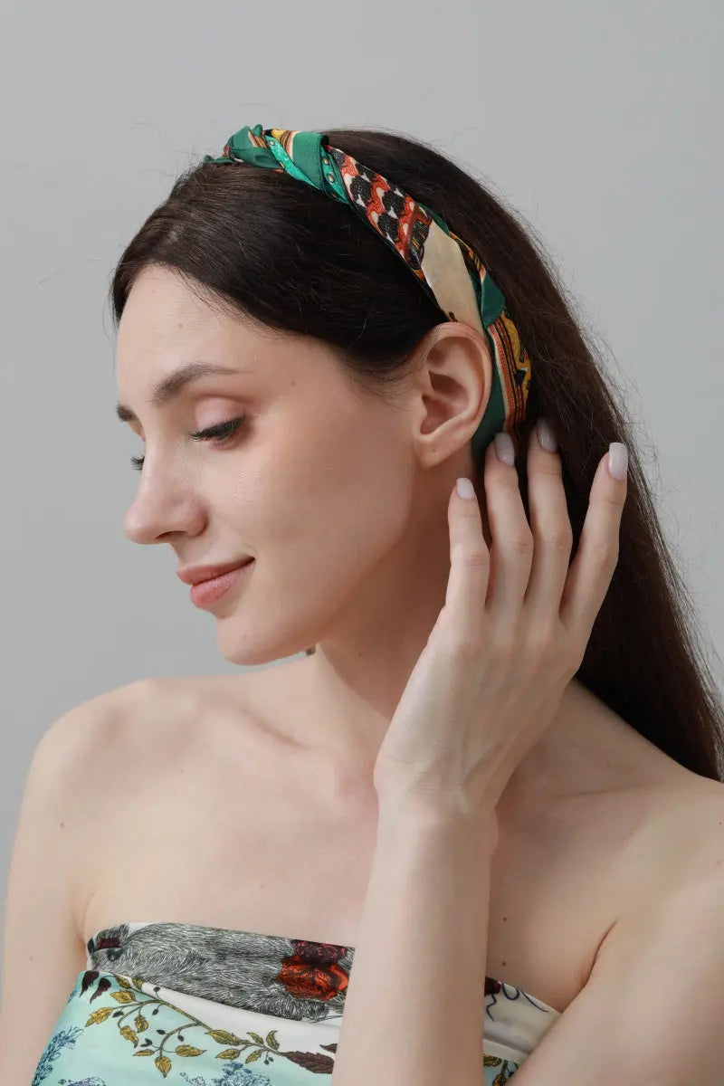 Vintage Patchwork Bandana – Luxe Silk Square Scarf 🌸✨