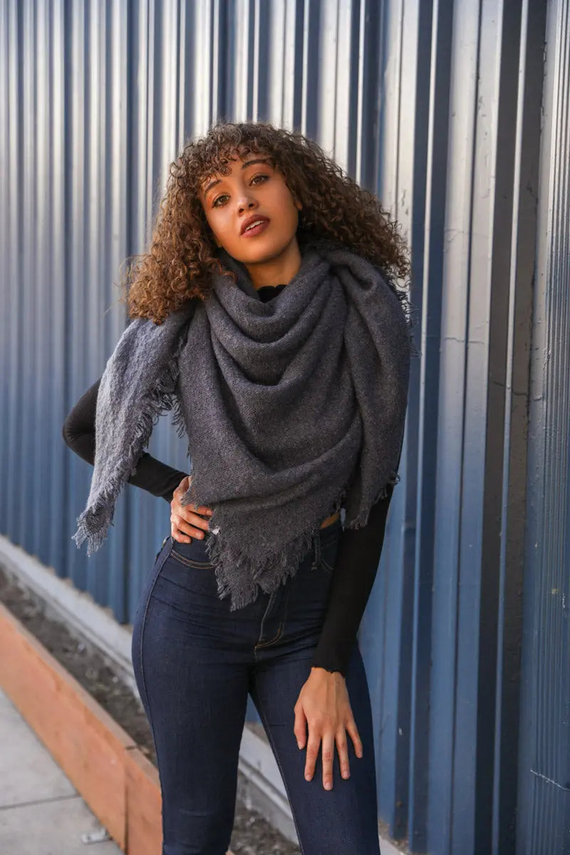 Mohair Square Blanket Scarf