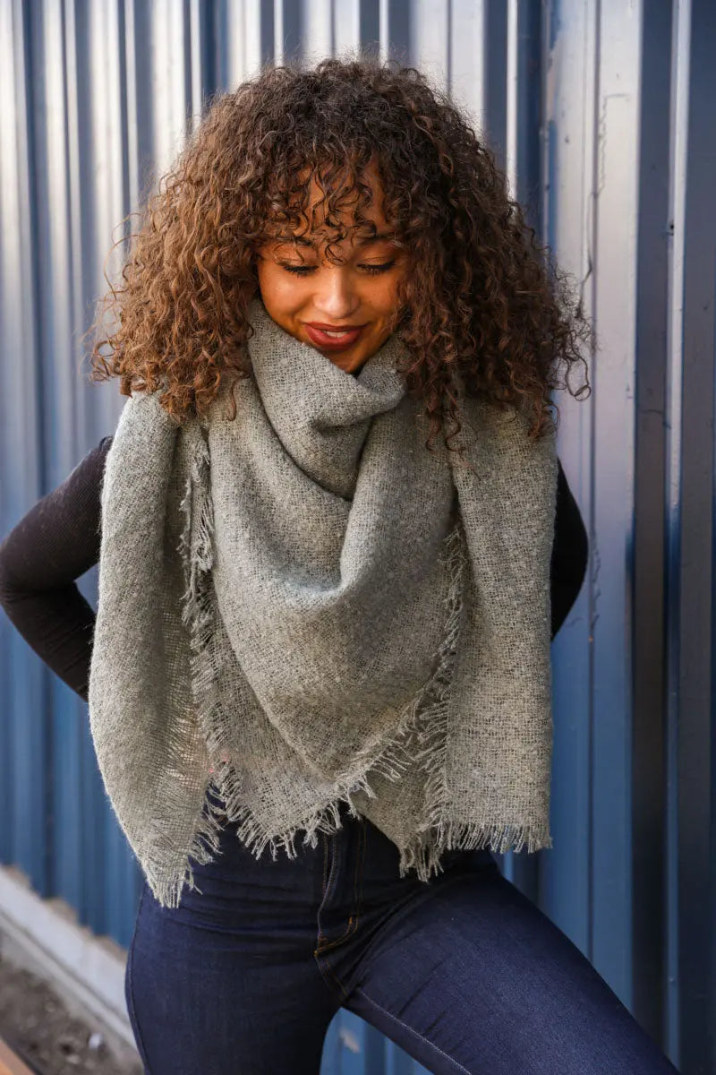 Mohair Square Blanket Scarf